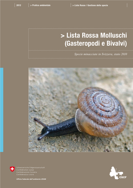 Lista Rossa Molluschi (Gasteropodi E Bivalvi)