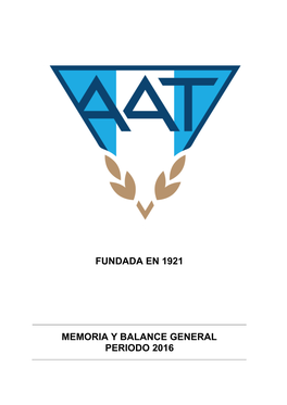 Memoria Y Balance General Periodo 2016