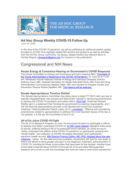 Congressional and NIH News