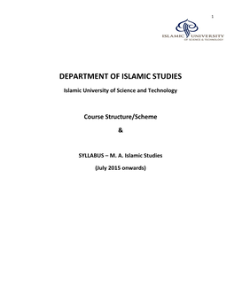 Department of Islamic Studies