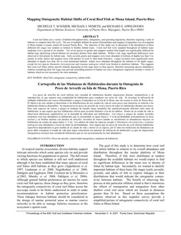 Mapping Ontogenetic Habitat Shifts of Coral Reef Fish at Mona Island, Puerto Rico