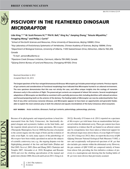 Piscivory in the Feathered Dinosaur Microraptor