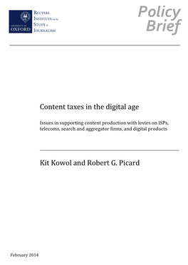 Content Taxes in the Digital Age