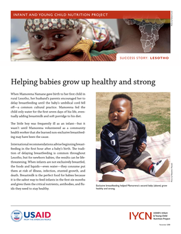 Helping Babies Grow up Healthy and Strong