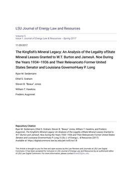 An Analysis of the Legality Ofstate Mineral Leases Granted to WT