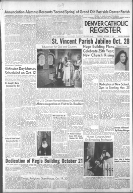 DDIVER CATHOLIC St. Vincent Parish Jubiiee Oct. 28