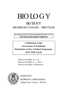 Biology Botany Higher Secondary - First Year