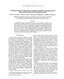 Structural Behavior, Crystal Chemistry, and Phase Transitions in Substituted Leucite: High-Resolution Neutron Powder Diffraction Studies