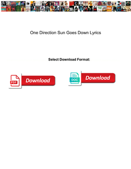 One Direction Sun Goes Down Lyrics