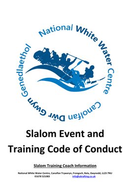 Slalom Event and Training Code of Conduct