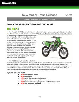 New Model Press Release BE NEXT