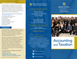 Accounting and Taxation Faculty and the Hofstra Legal Studies in Business Career Center Partner to Prepare Students for the Job Application and Interview Process