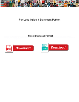 For Loop Inside If Statement Python