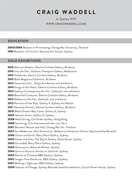 Craig Waddell CV 2017