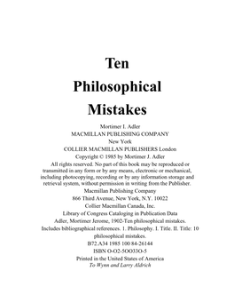 Ten Philosophical Mistakes