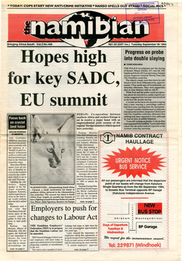 6 September 1994 Treatment of the Symp­ Toms of Crime and Not of CLOSING TIME: 12Hoo the Root Causes and Said Toe Police Had Been INQUIRIES: T.E