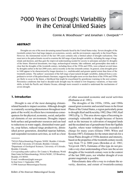 2000 Years of Drought Variability in the Central United States