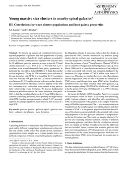 ASTRONOMY and ASTROPHYSICS Young Massive Star Clusters in Nearby Spiral Galaxies? III