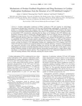 Mechanisms of Product Feedback Regulation and Drug Resistance in Cytidine Triphosphate Synthetases from the Structure of a CTP-Inhibited Complex†,‡ James A