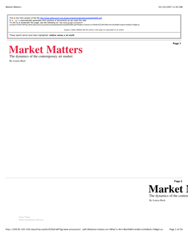 Market Matters 03/10/2007 11:02 AM