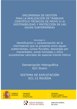 Demarcación Hidrográfica 021 Duero SISTEMA DE EXPLOTACIÓN