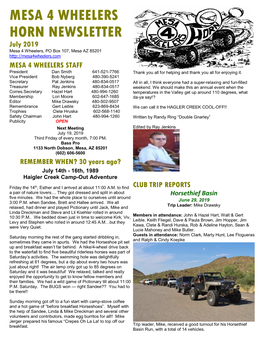 July 2019 Newsletter