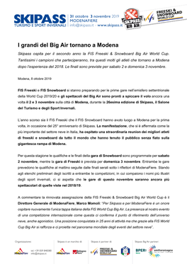 I Grandi Del Big Air Tornano a Modena Scarica Il Documento
