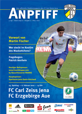 FC Carl Zeiss Jena FC Erzgebirge Aue