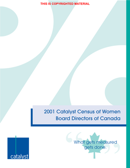 2001 Catalyst Census of Women Board Directors of Canada