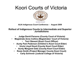 Koori Courts of Victoria