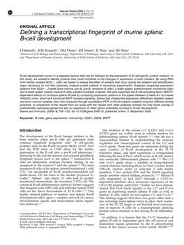Defining a Transcriptional Fingerprint of Murine Splenic B-Cell Development