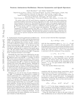 Neutron--Antineutron Oscillations: Discrete Symmetries and Quark