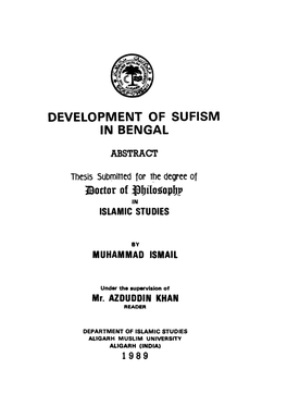 Development of Sufism in Bengal