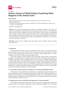 Surface Science of Metal Oxides: Examining What Happens at the Atomic Scale †