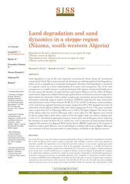 Land Degradation and Sand Dynamics in a Steppe Region (Nâama, South
