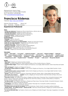 Francisca Ródenas Videobook