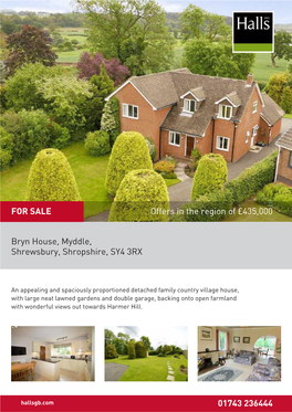 Bryn House, Myddle, Shrewsbury, Shropshire, SY4 3RX 01743