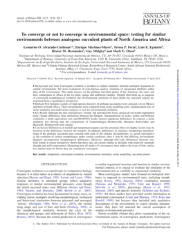 Testing for Similar Environments Between Analogous Succulent Plants of North America and Africa