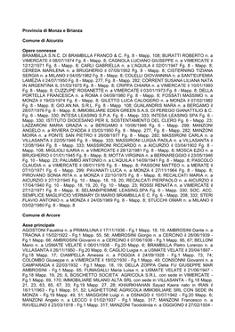 Provincia Di Monza E Brianza Comune Di Aicurzio Opere Connesse BRAMBILLA S.N.C. DI BRAMBILLA FRANCO & C. Fg. 8