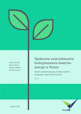 Społeczne Uwarunkowania Funkcjonowania Klastrów Energii W