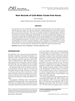New Records of Cold-Water Corals from Korea