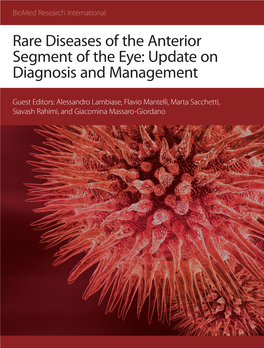 Rare Diseases of the Anterior Segment of the Eye: Update on Diagnosis and Management