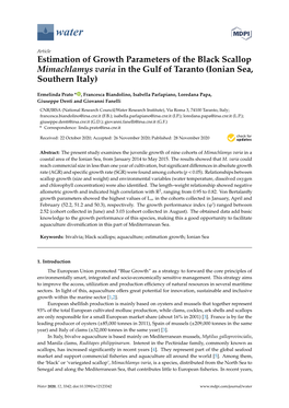 Estimation of Growth Parameters of the Black Scallop Mimachlamys Varia in the Gulf of Taranto (Ionian Sea, Southern Italy)