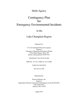 Lake Champlain Sub-Area Contingency Plan