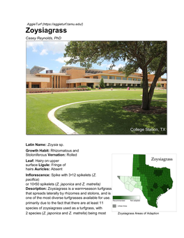 Zoysiagrass Casey Reynolds, Phd