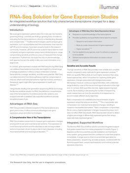 RNA-Seq Solution for Gene Expression Studies an Integrated Workflow Solution That Fully Characterizes Transcriptome Changes for a Deep Understanding of Biology