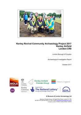 Kenley Revival Community Archaeology Project 2017 Kenley Airfield London CR8