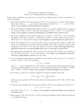 Differential Forms and the Hodge Star