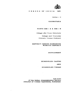 District Census Handbook, Mandya, Part XIII-A & XIII-B, Series-9