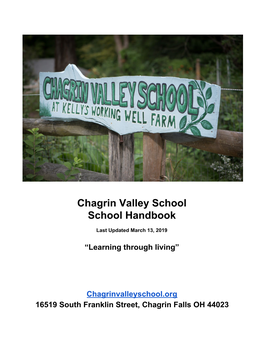 Chagrin Valley School School Handbook